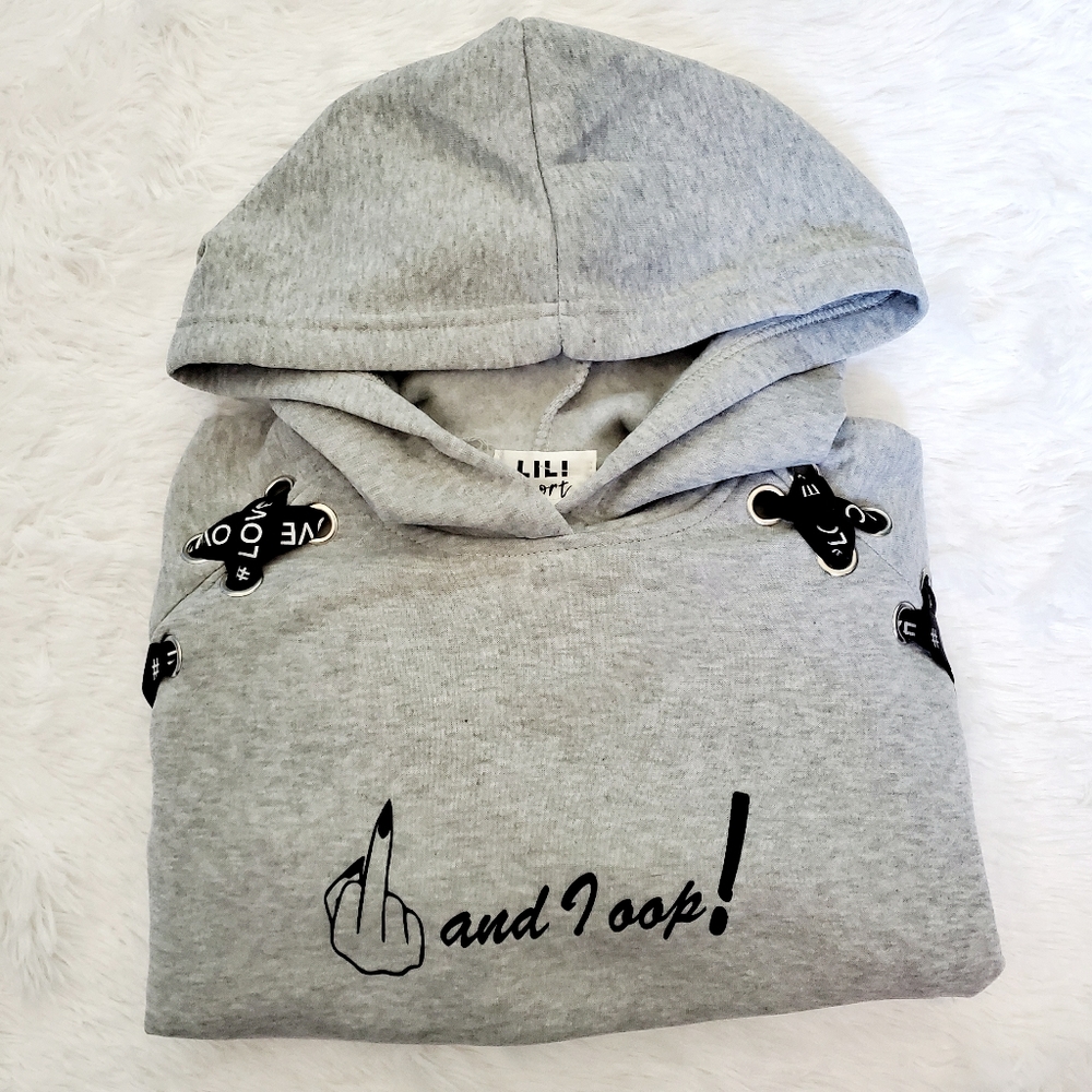 Trendy Hoodies  sweatshirt gray and black  sport